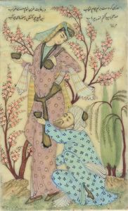 Mughal Mid 20th Century Gouache on Ivorine - Two Figures