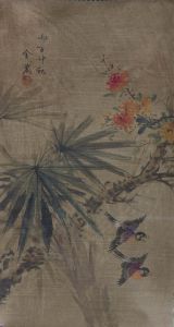 Japanese 19th Century Watercolour - Birds and Foliage