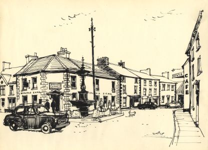 Paul Sharp - Mid 20th Century Pen and Ink Drawing, Midland Bank