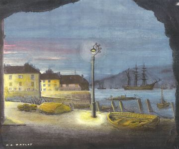 J.A. Bayley - Contemporary Digital Print, Harbour at Dusk