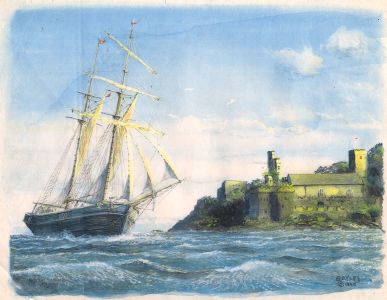 J.A. Bayley - Contemporary Digital Print, Dartmouth Castle
