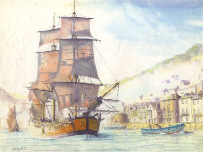 J.A. Bayley - Contemporary Digital Print, Endeavor Visit to Dartmouth, 1990's