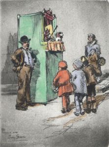 Early 20th Century Etching - Punch and Judy Show