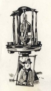 Paul Sharp - Set of Three 1964 Pen and Ink Drawings, Historical Objects