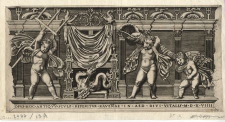 16th Century Italian Engraving Three Cupids