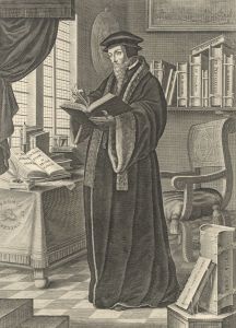 J. Covens et C. Morlier - 19th Century Engraving, Portrait of Jean Calvin