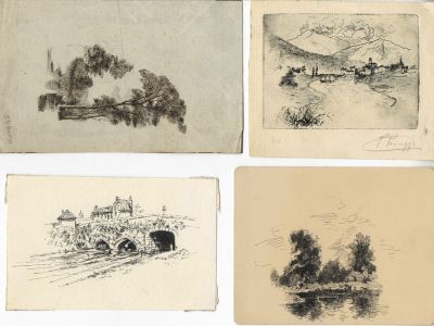 Sarah A. Doidge and Others - Late 19th Century Set of Four Prints