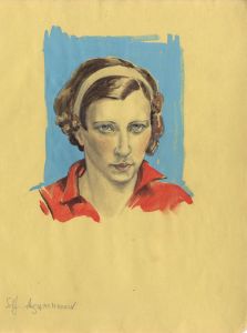 Bip Pares (1904-1977) - 1934 Gouache, Self Portrait