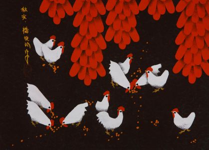 Chinese Contemporary Mixed Media - Chickens