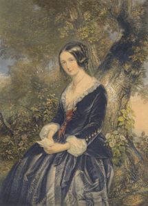 George Baxter - 19th Century Baxter Method Print, Seated Female