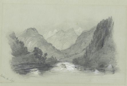 19th Century Graphite Drawing - Valley de Segt