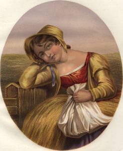 Early 20th Century Lithograph - Girl at Harvest