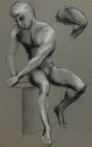 David A. Weeks - Mid 20th Century Charcoal Drawing, Nude