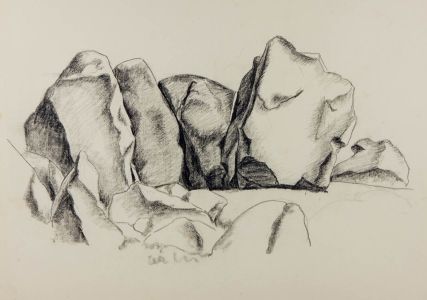 Robert Mackechnie - Mid 20th Century Oil Pastel, Rocks