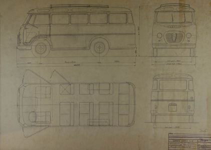 1955 Graphite Drawing - T10 Alfa Romeo Autocarro Technical Drawing