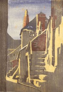 Margaret Romanes - Scottish Mid 20th Century Woodcut, St. Ives, Cornwall