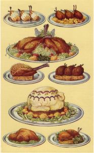 Set of 5 Mid 20th Century Digital Print - Food Illustration