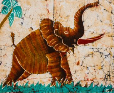 G.T. - Mid 20th Century Batik, Elephant