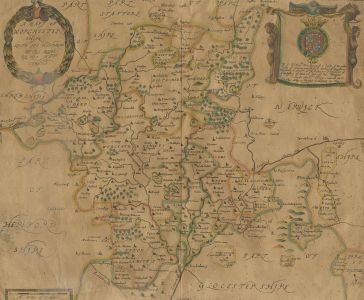 Richard Blome - 1677 Engraving, Map of Worcestershire