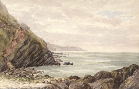 M.S. Russell - 1900 Watercolour, Heddon's Mouth, North Devon
