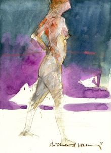 Richard J.S. Young - 2013 Watercolour, Standing Figure