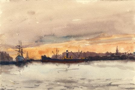 Alexander Brantingham Simpson RI - Early 20th Century Watercolour, Harbour