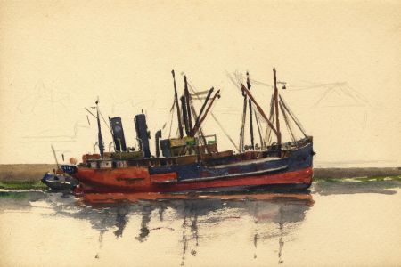 Alexander Brantingham Simpson RI - 1928 Watercolour, S.S. of Sunderland