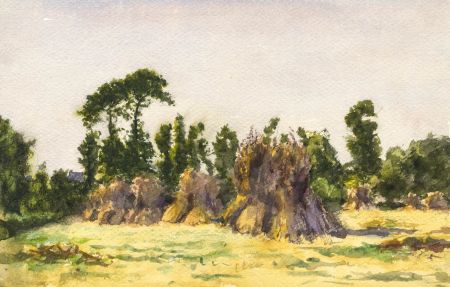 Alexander Brantingham Simpson RI - 1934 Watercolour, Haystacks