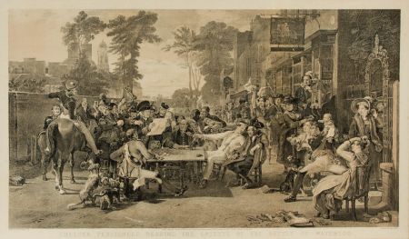 After John Burnet - 1877 Lithograph, Chelsea Pensioners Reading the Gazette