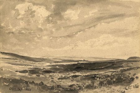 Oliver Hall RA RWS RE - 1949 Watercolour, Gawthwaite Moor
