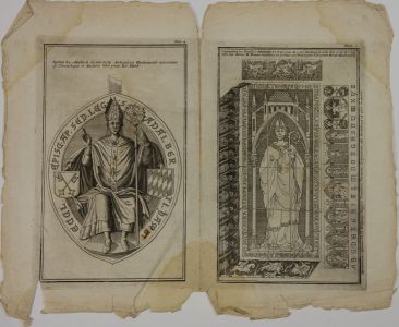 German School 18th Century Engraving - Six Tombstones