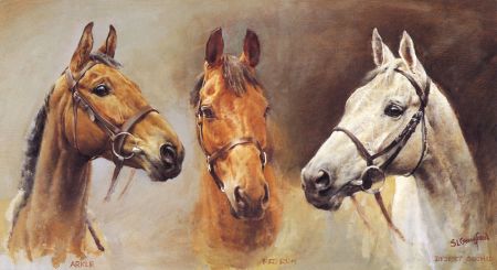 Contemporary Digital Print, Arkle, Red Rum & Desert Orchid after Susan Crawford