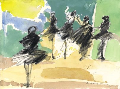 Richard J.S. Young - Contemporary Watercolour and Charcoal, Ballerinas