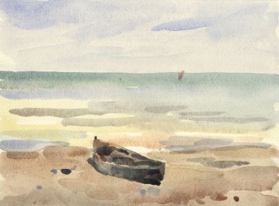 Clarence Norman Barlow - 1944 Watercolour, Rodi Beach