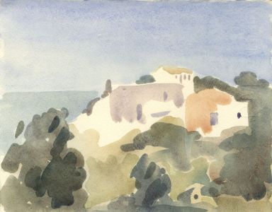 Clarence Norman Barlow - Mid 20th Century Watercolour, Coastal Houses