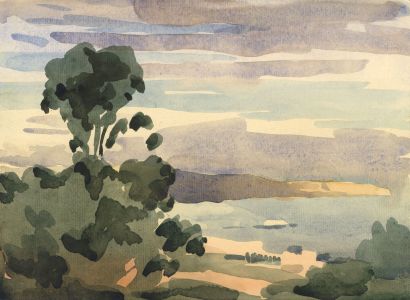 Clarence Norman Barlow - Mid 20th Century Watercolour, Coastal View