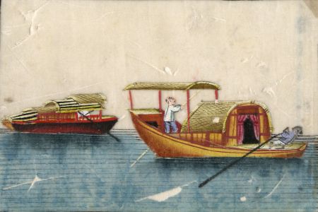 Chinese 19th Century Gouache on Pith Paper - At Sea