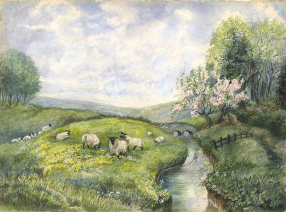 Francis E. Jamieson (1895-1950) - Early 20th Century Watercolour, Sheep in Field