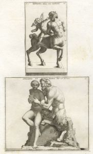 18th Century Engraving - Italian Statues: Centaur, Apollo and Panos