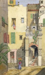 E.H. Lawson - Late 19th Century Watercolour, Continental Street Scene