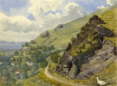 E.H. Lawson - 1891 Watercolour, Malvern Landscape with Duck