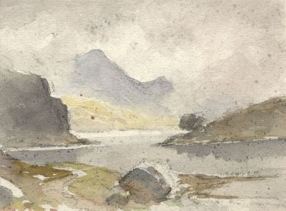 C.E. Hannaford RBA - Early 20th Century Watercolour, Mountainous Lake
