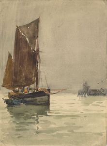C.E. Hannaford RBA - Early 20th Century Watercolour, Sail Boat Entering Harbour