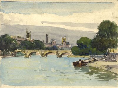 C.A. Hannaford RBA - Mid 20th Century Watercolour, Stone Arched Bridge