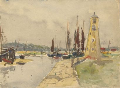 C.E. Hannaford RBA - Early 20th Century Watercolour, Dock Scene