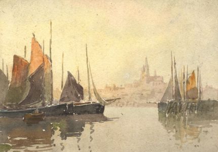 C.E. Hannaford RBA - Early 20th Century Watercolour, Harbour Scene