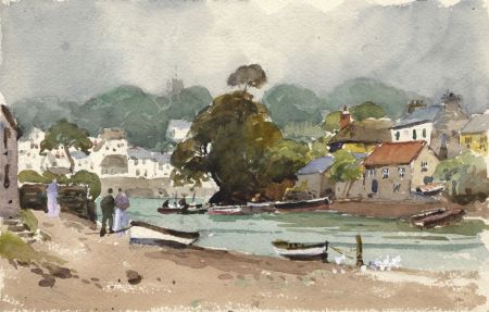 C.A. Hannaford RBA - Mid 20th Century Watercolour, Town View with River