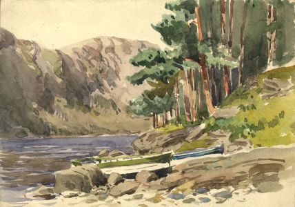 C.A. Hannaford RBA - Mid 20th Century Watercolour, Boats on the River Bank