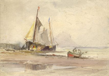 C.E. Hannaford RBA - Early 20th Century Watercolour, Ship at Low Tide