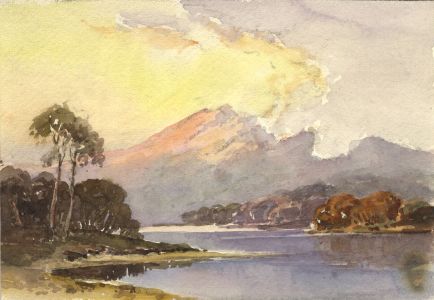 C.A. Hannaford RBA - Mid 20th Century Watercolour, Lake Landscape